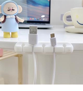 Großhandel B2B Einfacher Stil weißes Datenkabel Ladekabel Sticky Cable Manager